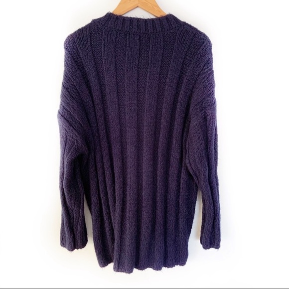 Zara Knit Chunky Oversized Navy Blue Sweater - Picture 3 of 7